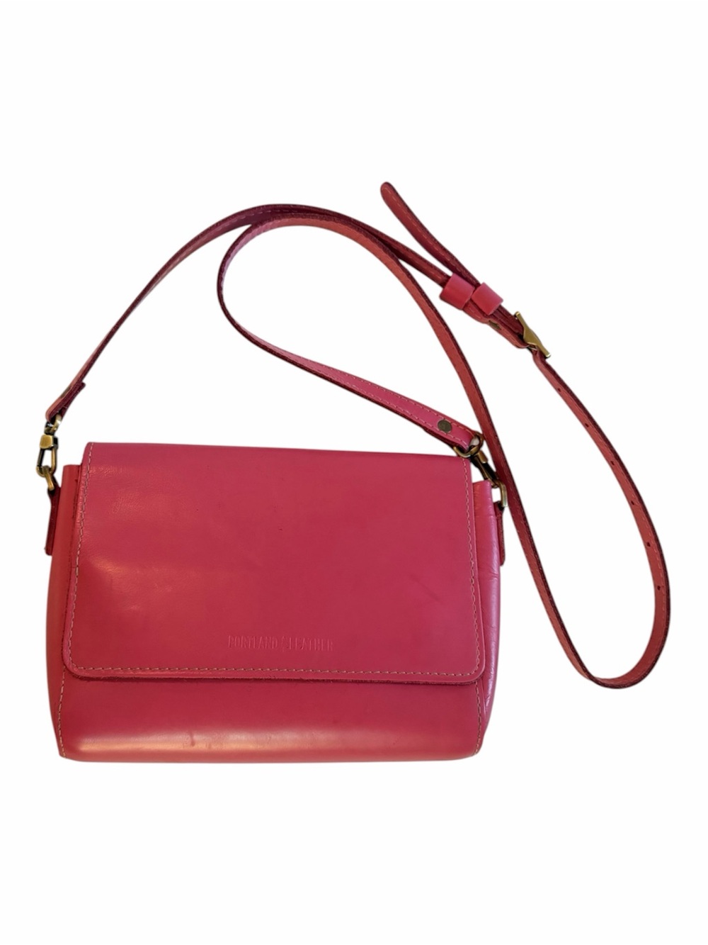 Portland Leather Pink Leather Small Crossbody Purse